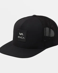 RVCA ALL THE WAY TECH TRUCKER HAT Black