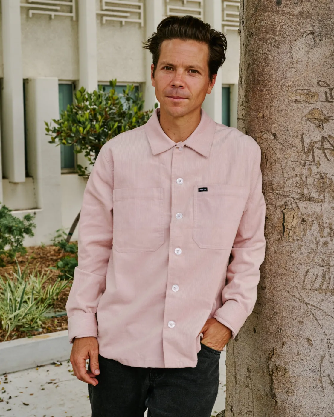 RVCA AMERICANA CORDUROY OVERSHIRT Pale Mauve New