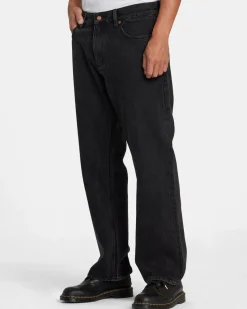 RVCA AMERICANA DAYSHIFT RELAXED FIT JEANS Black Rinse Discount
