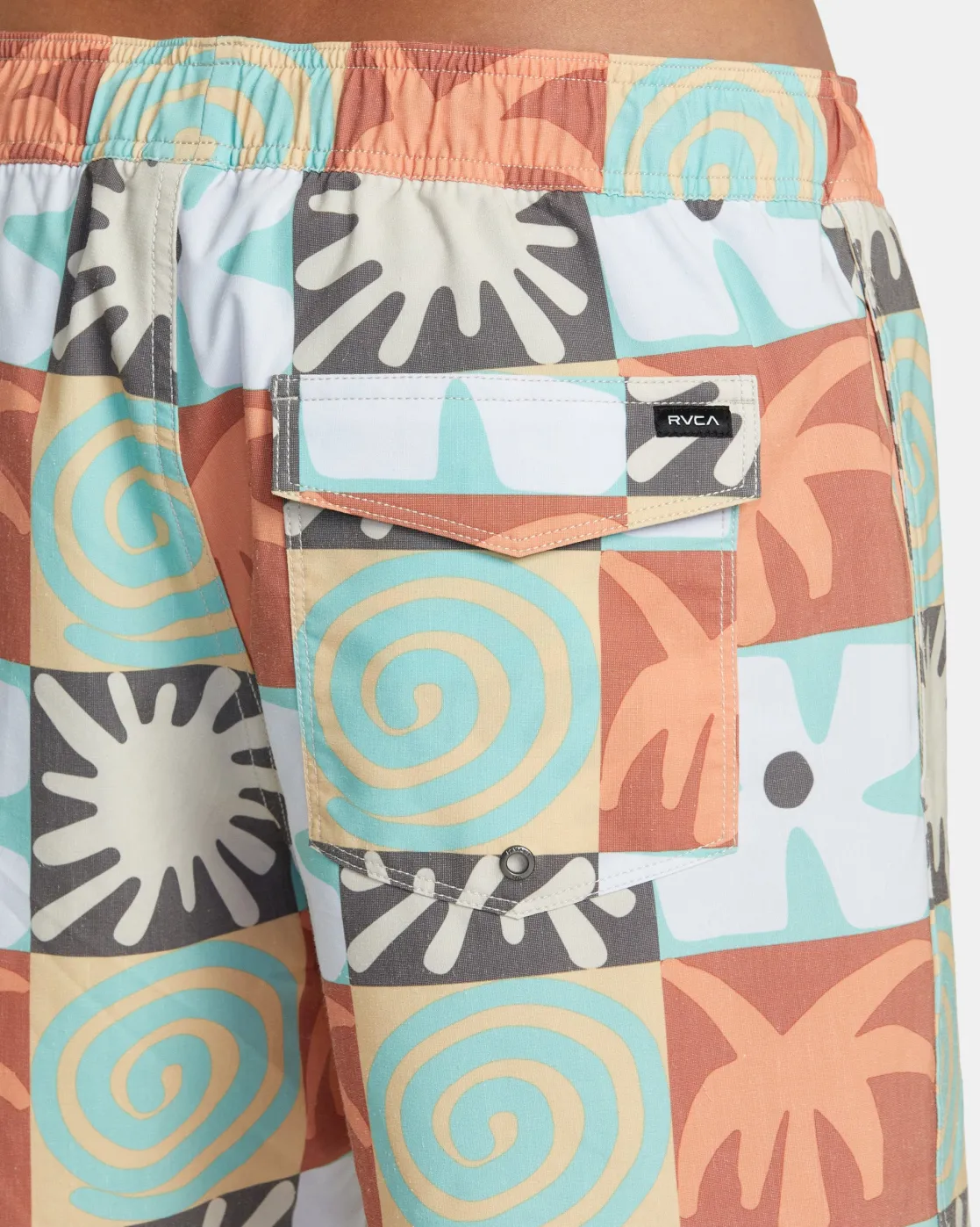 RVCA ATLAS ELASTIC WAIST 17" BOARDSHORTS Multi Check Clearance