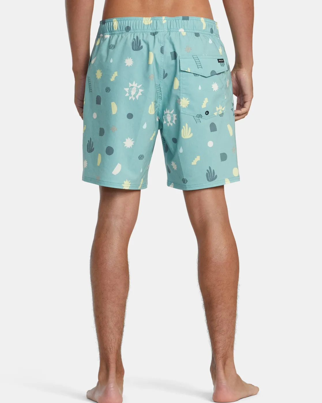 RVCA ATLAS ELASTIC WAIST 17" BOARDSHORTS Green Haze New