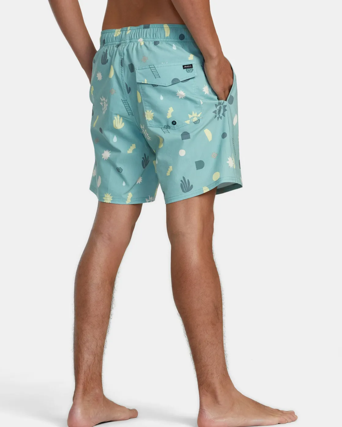 RVCA ATLAS ELASTIC WAIST 17" BOARDSHORTS Green Haze New