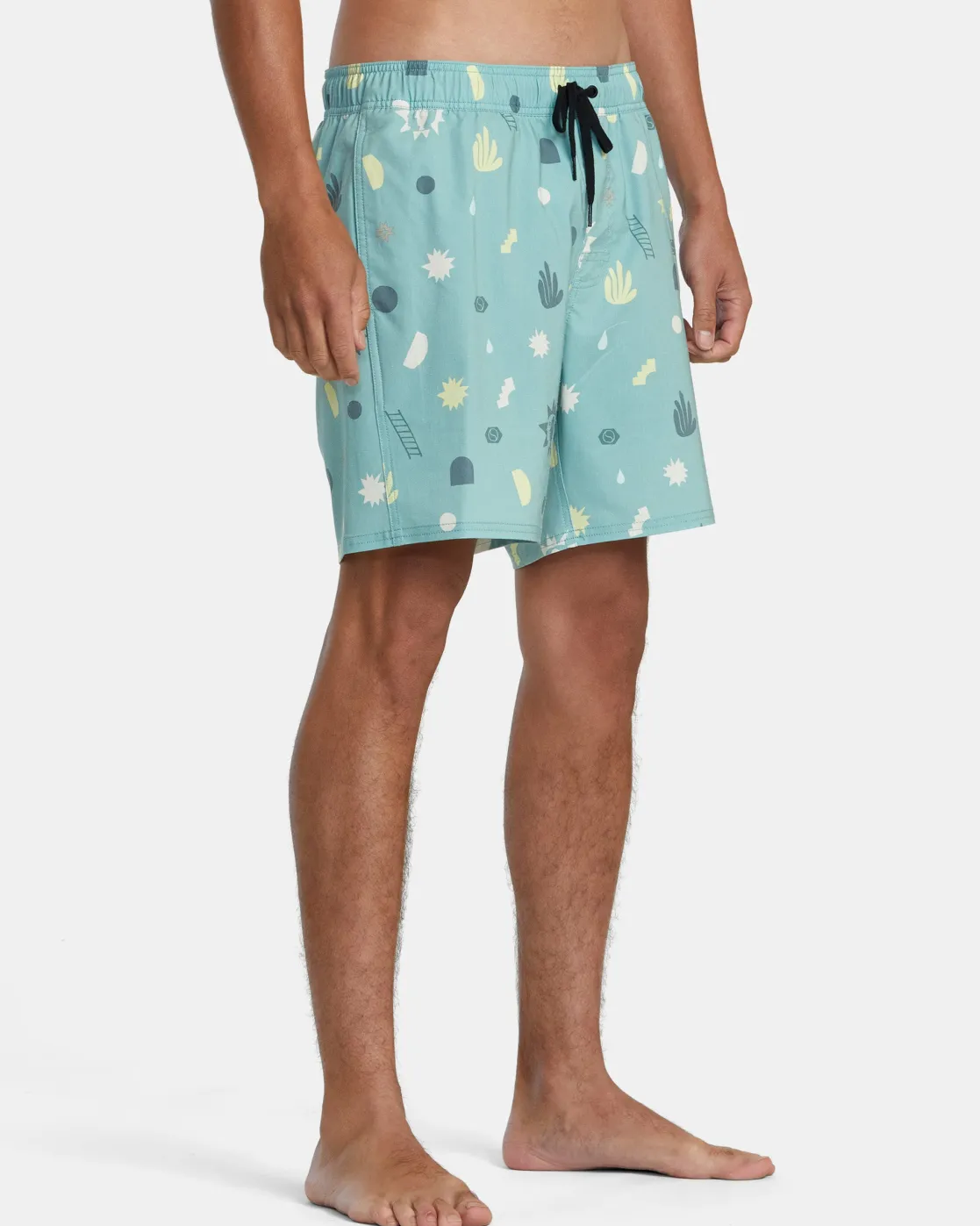 RVCA ATLAS ELASTIC WAIST 17" BOARDSHORTS Green Haze New