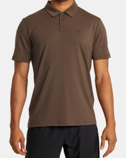 RVCA BALANCE SHORT SLEEVE POLO TEE Mocha Clearance