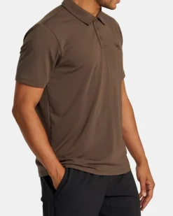 RVCA BALANCE SHORT SLEEVE POLO TEE Mocha Clearance