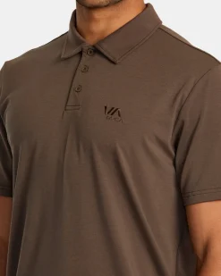RVCA BALANCE SHORT SLEEVE POLO TEE Mocha Clearance