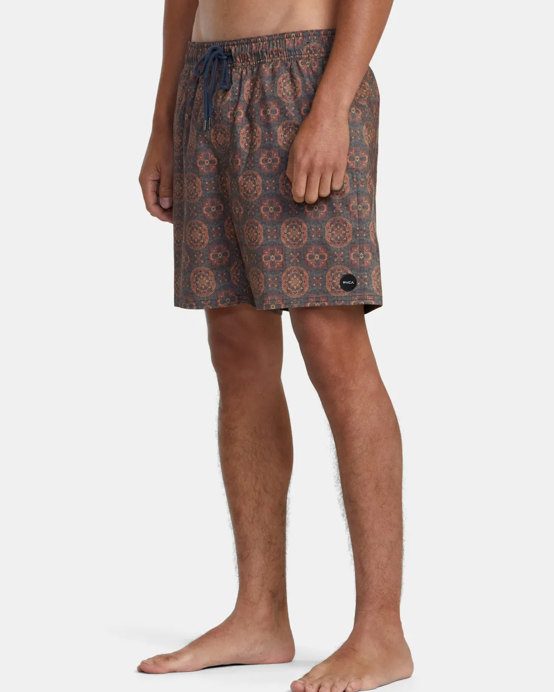 RVCA BARNES ELASTIC WAIST 17" BOARDSHORTS Red Earth Clearance