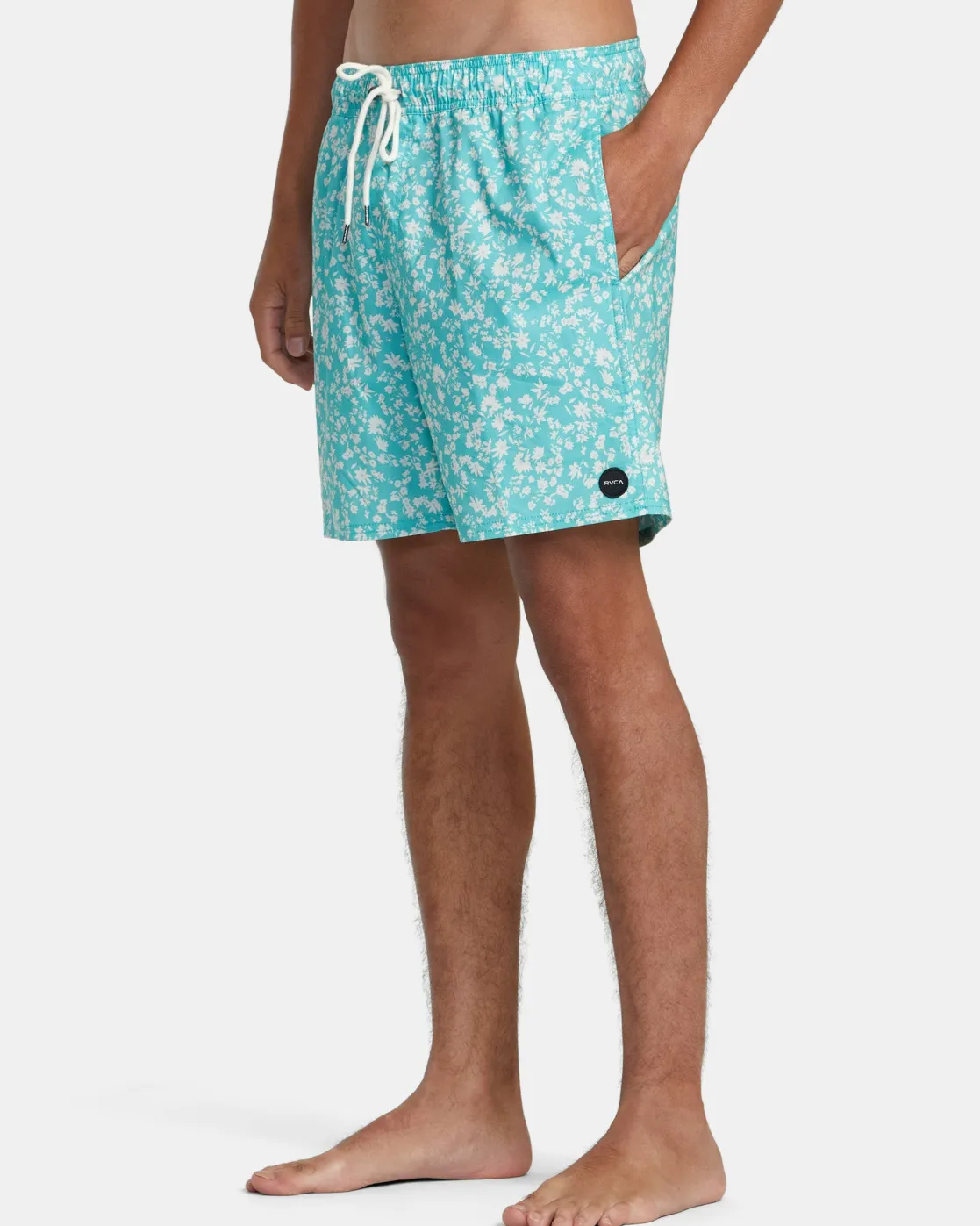 RVCA BARNES ELASTIC WAIST 17" BOARDSHORTS Green Haze Clearance