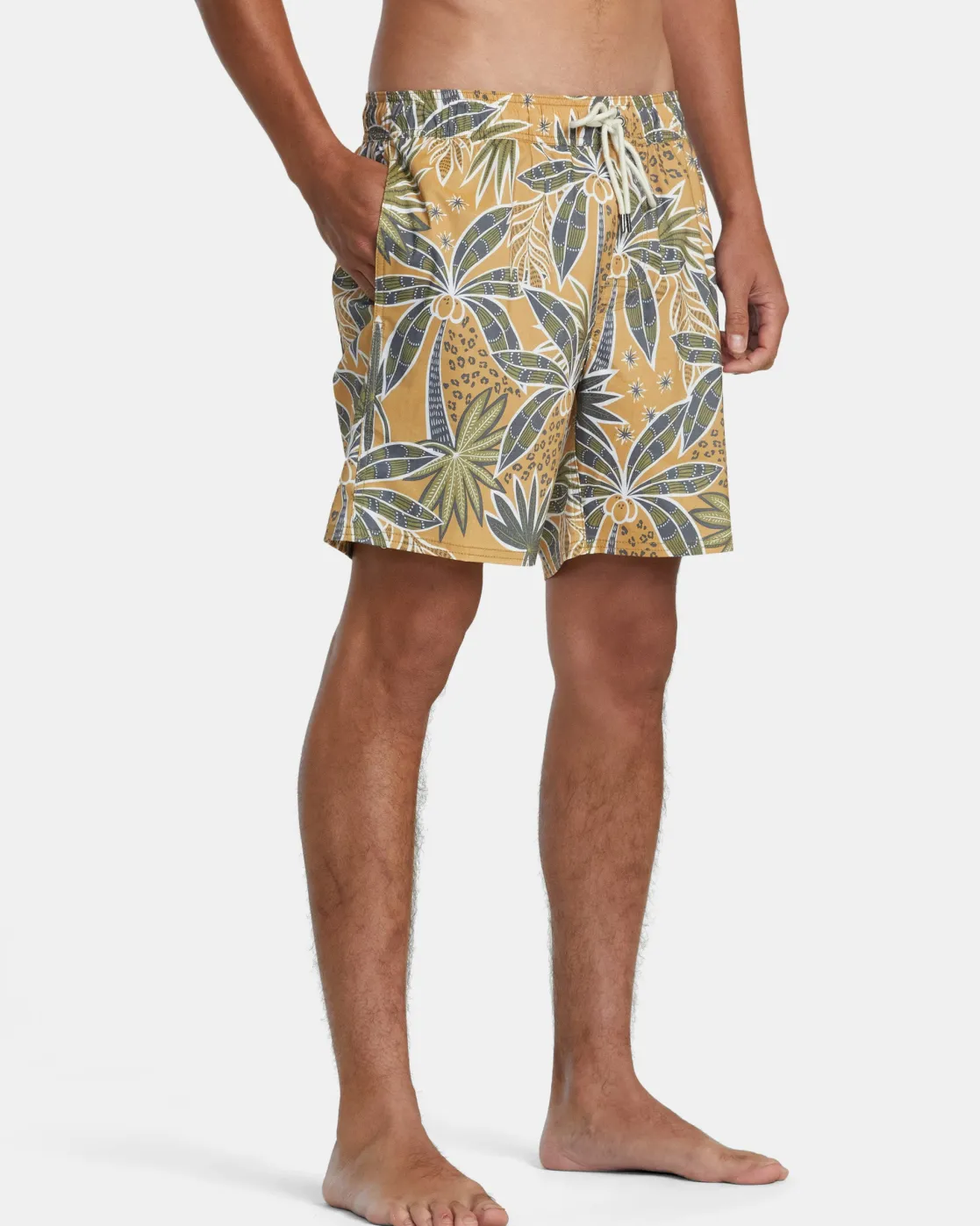 RVCA BARNES ELASTIC WAIST 17" BOARDSHORTS Camel
