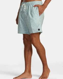RVCA BARNES ELASTIC WAIST 17" BOARDSHORTS Green Haze Floral Sale