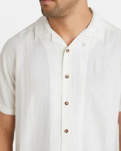 RVCA BEAT STRIPE SHORT SLEEVE SHIRT Cloud Hot
