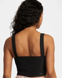 RVCA BELLA SMOCKED TANK Black