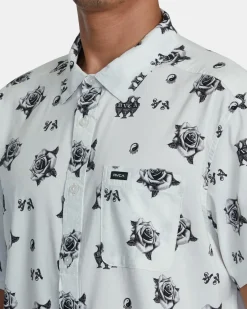 RVCA BENJAMIN JEANJEAN CEREMONY SHORT SLEEVE SHIRT White Hot