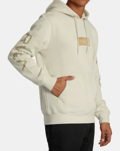RVCA BIG LABEL HOODIE Silver Bleach Hot