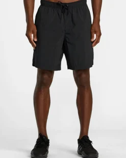 RVCA BIG LOUNGER ELASTIC WAIST SHORTS Black Clearance