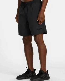 RVCA BIG LOUNGER ELASTIC WAIST SHORTS Black Clearance