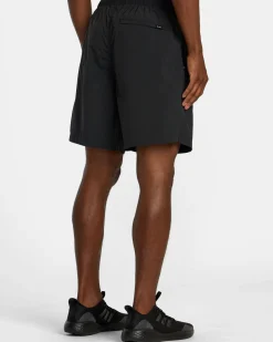 RVCA BIG LOUNGER ELASTIC WAIST SHORTS Black Clearance