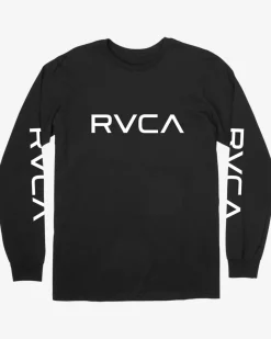 RVCA BIG LONG SLEEVE TEE Black/White Clearance