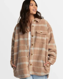 RVCA BIRDIE SHACKET FLANNEL JACKET Warm Taupe Sale