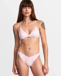 RVCA BLURRED CROSSBACK TRIANGLE BIKINI TOP Latte Hot