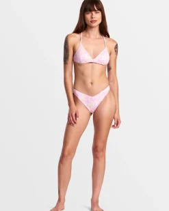 RVCA BLURRED CROSSBACK TRIANGLE BIKINI TOP Latte Hot