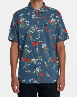 RVCA BOTANICAL SHORT SLEEVE SHIRT Duck Blue Online