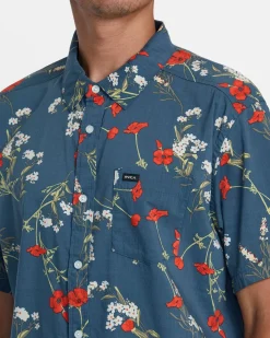 RVCA BOTANICAL SHORT SLEEVE SHIRT Duck Blue Online