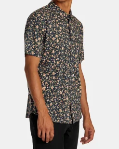 RVCA BOTANICAL SHORT SLEEVE SHIRT Navy Marine Best