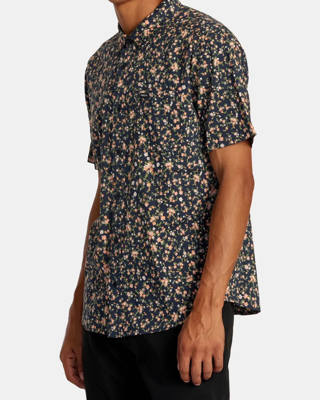 RVCA BOTANICAL SHORT SLEEVE SHIRT Navy Marine Best