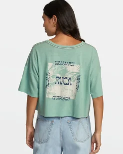 RVCA BOYFRIEND CROPPED TEE Green Haze Best