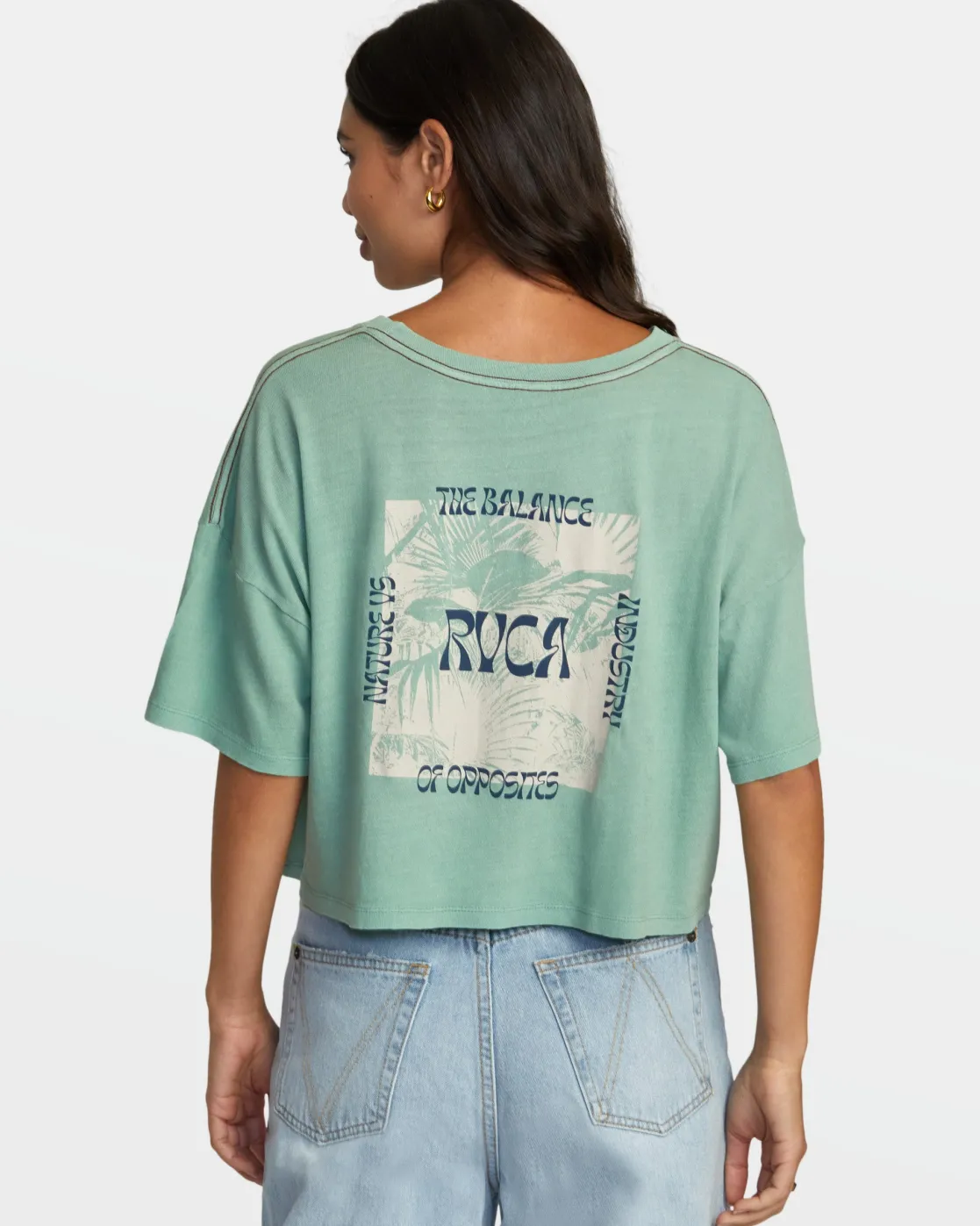 RVCA BOYFRIEND CROPPED TEE Green Haze Best