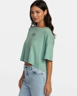 RVCA BOYFRIEND CROPPED TEE Green Haze Best
