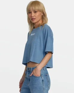 RVCA BOYFRIEND CROPPED TEE Coronet Blue