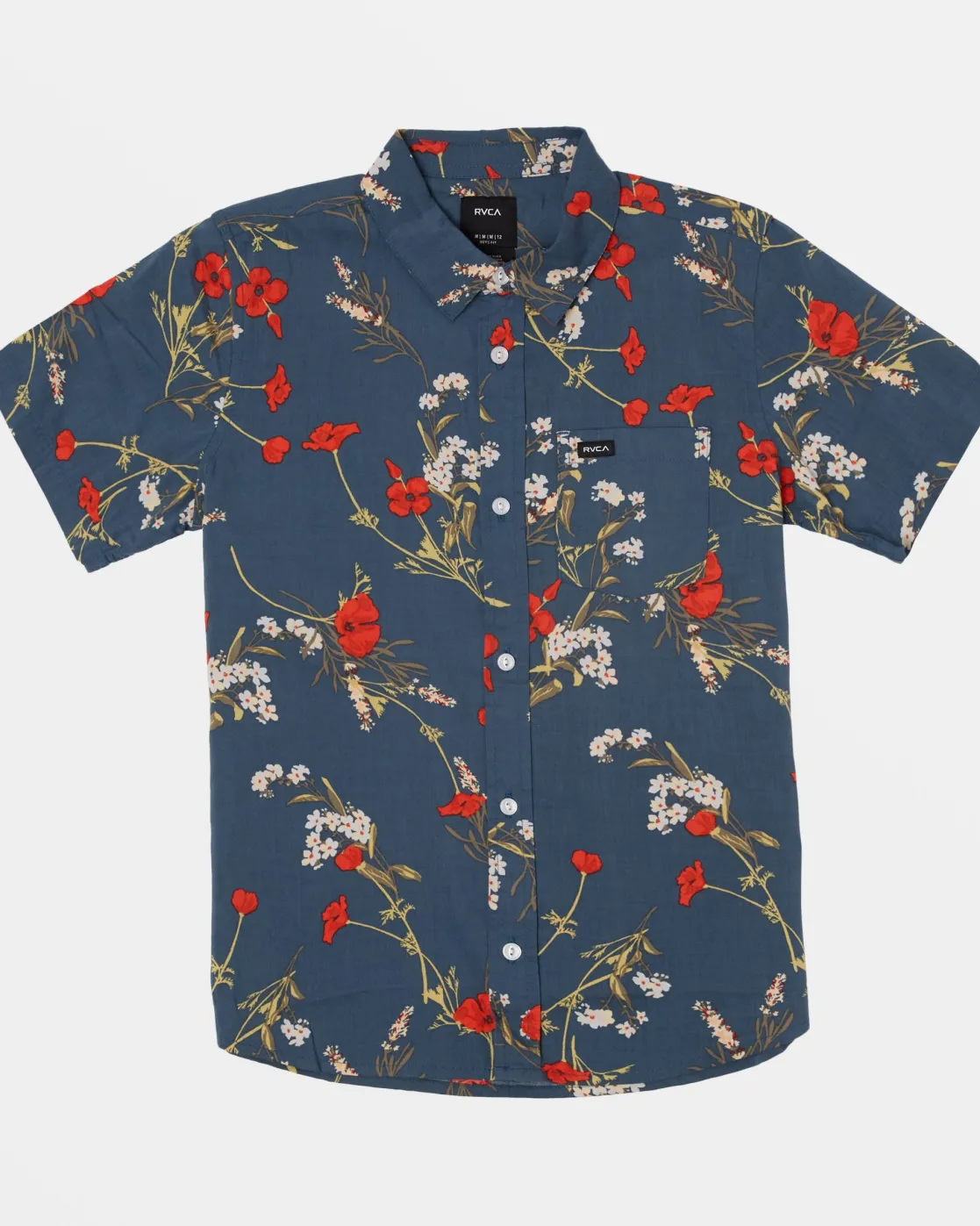 RVCA BOYS BOTANICAL SHORT SLEEVE SHIRT Duck Blue Outlet