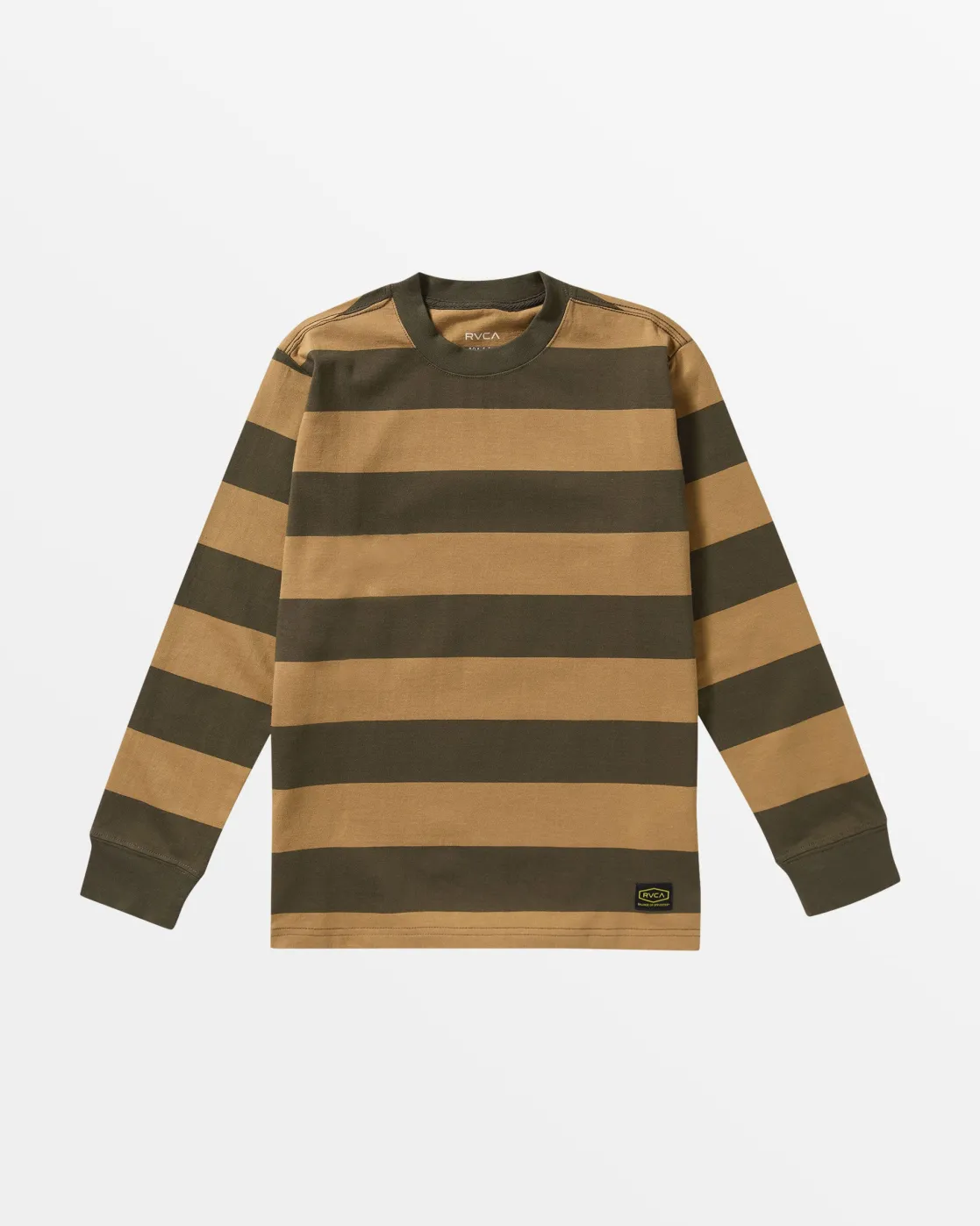 RVCA BOYS CHAINMAIL STRIPE LONG SLEEVE TEE Camel Hot