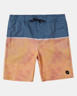 RVCA BOYS COUNTY ELASTIC WAIST 16" BOARDSHORTS Duck Blue Clearance