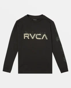 RVCA BOYS DESERTSCAPE LONG SLEEVE TEE Pirate Black