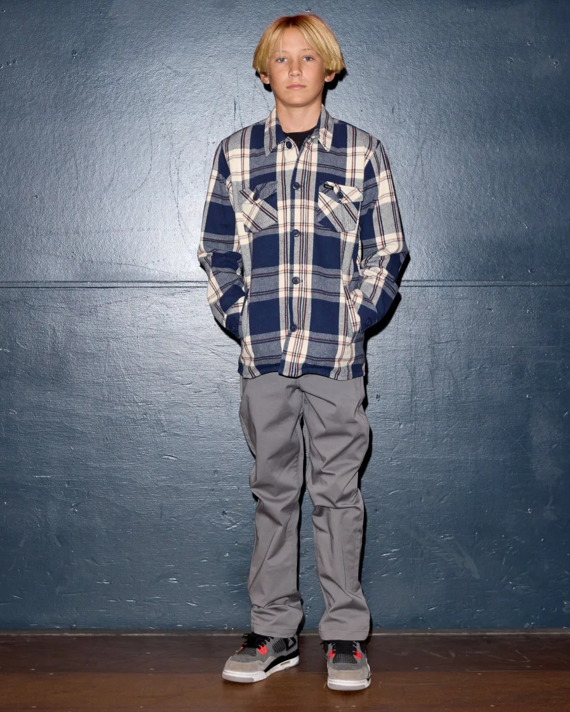 RVCA BOYS FLIGHT RISK SHACKET Moody Blue Best