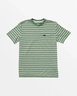 RVCA BOYS MAGNOLIA POCKET TEE Jade Stripe Outlet