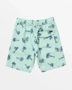 RVCA BOYS POMMIER PALMS BOARDSHORTS Blue Haze Discount