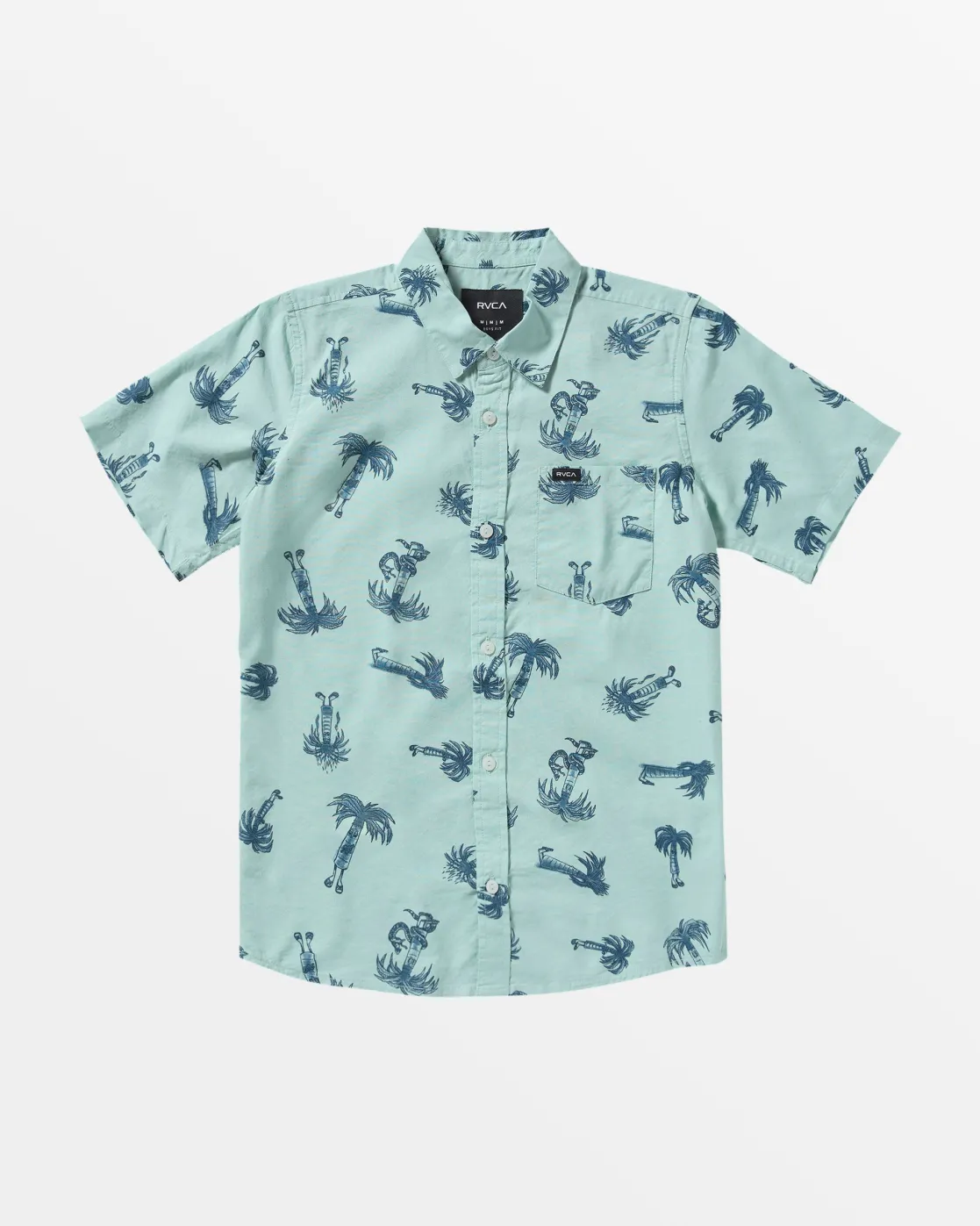 RVCA BOYS POMMIER PALMS SHORT SLEEVE SHIRT Blue Haze
