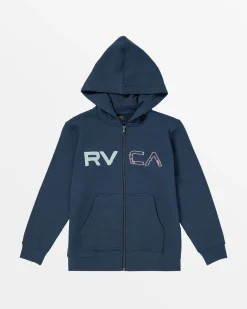 RVCA BOYS SPLIT PATH ZIP HOODIE Moody Blue Clearance