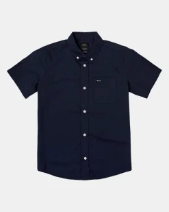 RVCA BOYS THATLL DO STRETCH SHORT SLEEVE SHIRT Navy Marine Sale