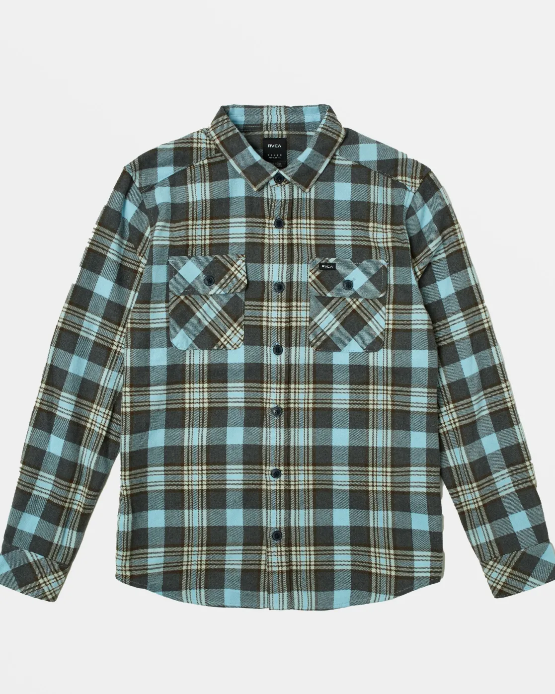 RVCA BOYS THAT'LL WORK FLANNEL LONG SLEEVE SHIRT Charcoal Discount