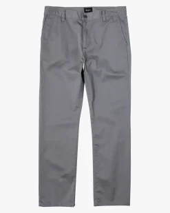 RVCA BOYS WEEKDAY STRETCH STRAIGHT FIT PANTS Smoke Outlet