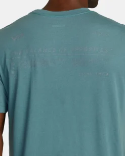 RVCA BRAND REFLECT SPORT TECH TEE Pine Grey New