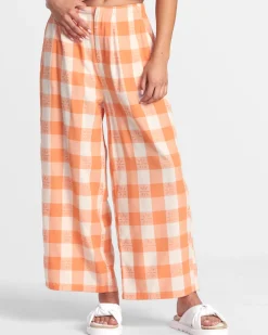 RVCA CALLUM PRINTED WIDE LEG PANTS Copper Tan Hot