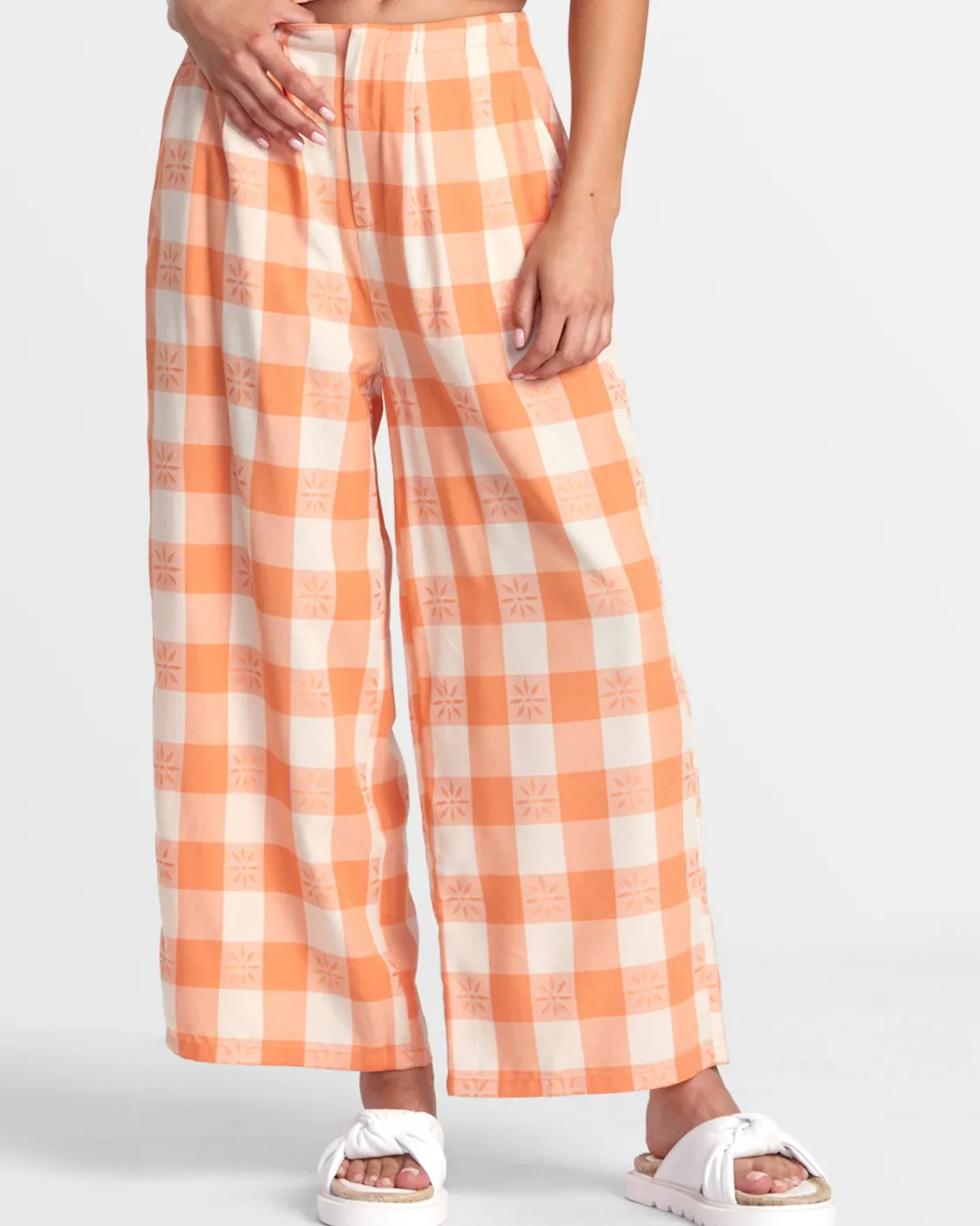 RVCA CALLUM PRINTED WIDE LEG PANTS Copper Tan Hot