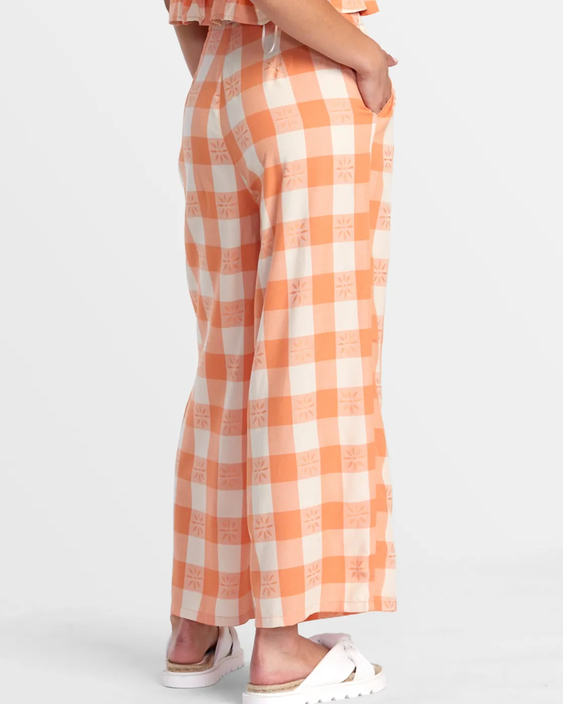 RVCA CALLUM PRINTED WIDE LEG PANTS Copper Tan Hot