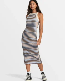 RVCA CARELESS MIDI DRESS Multi Sale